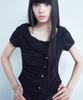 ELFELFELF ARCHIVES Asymmetric Rose Collar Shirt [Black]