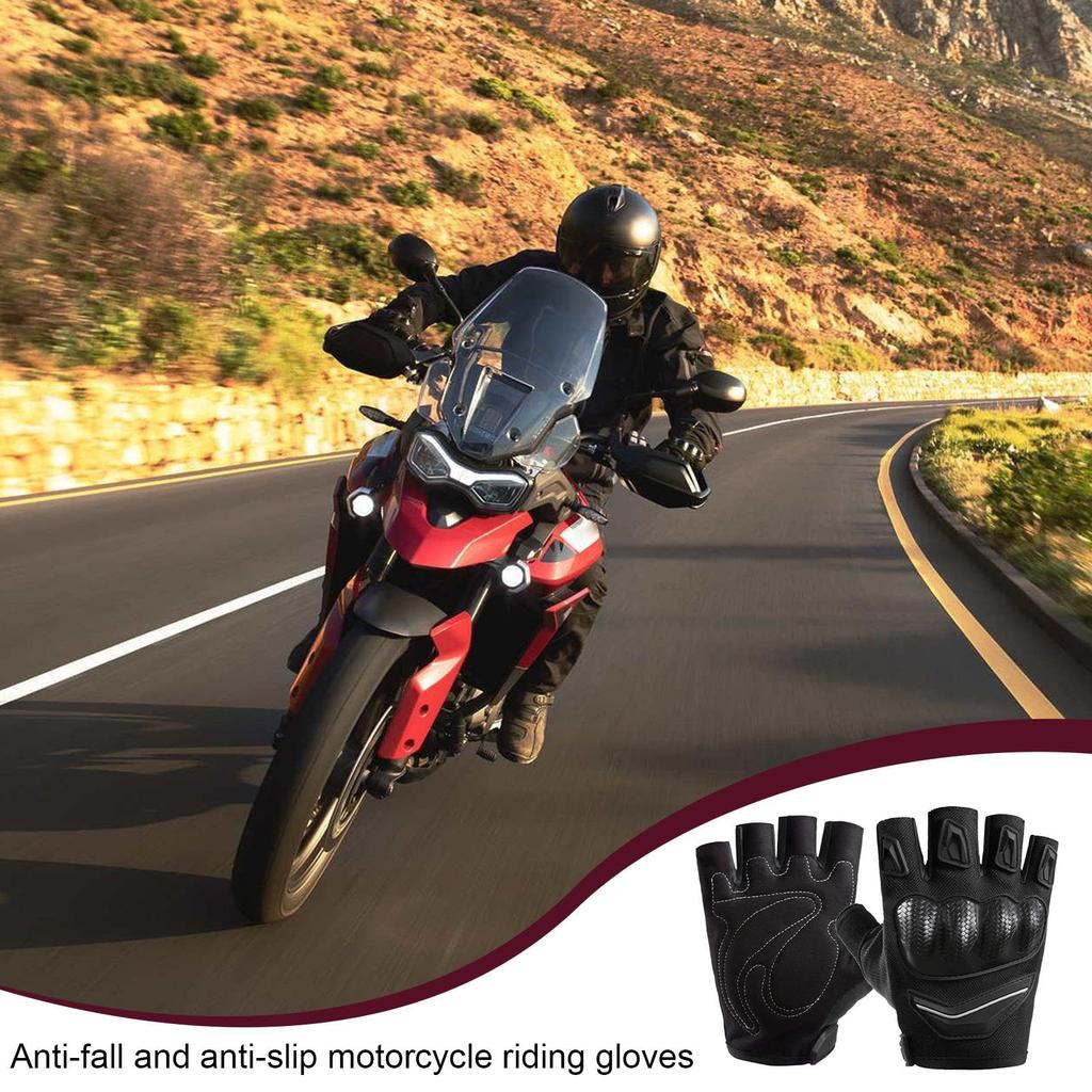 Half Pinger Bicycle Gloves, Padded Motorcycle Gloves Welding Resistant Semi Finger Gloves, Welding Resistant