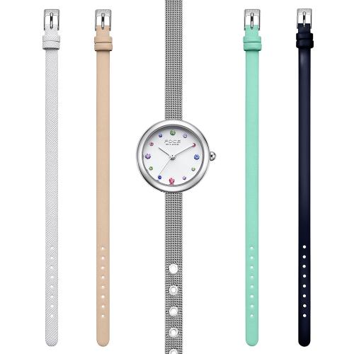

[FOCE LADY] FOCE LADY Women s Mesh Band Leather Band Watch 5-Piece Set FM2013JW-SET FM2013JW-SET