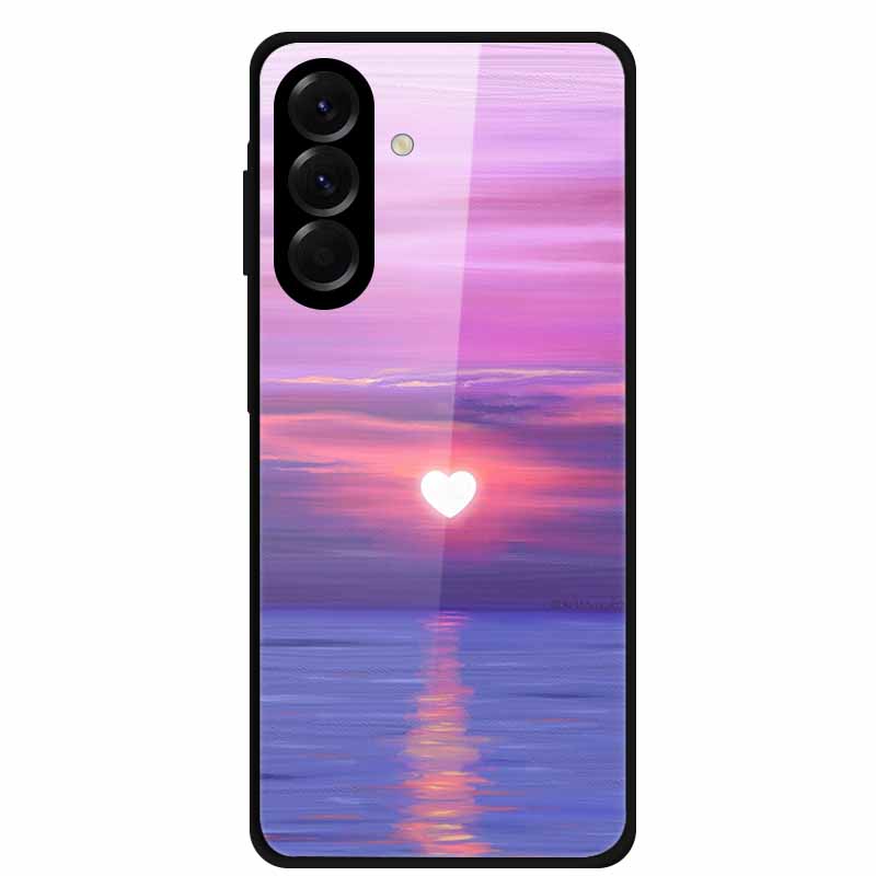 Tempered Glass Phone Case For Samsung Galaxy S24 FE Case Hard PC Back Cover Shell for Galaxy S24FE S 24 FE 5G Hard Covers Flower