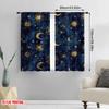 2D Flat Printing 2pcs Drapes Boho Outer Space Light Filter Summer Party Decorations Use for Holiday Decor
