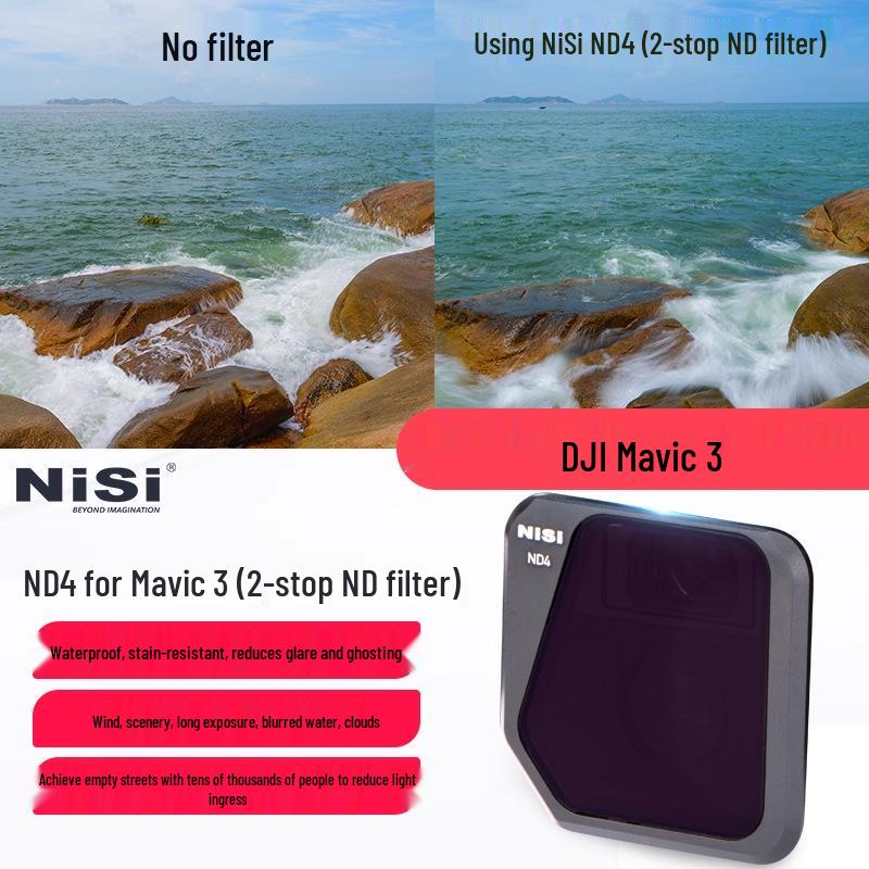 8NiSi Black Soft ND Coated Filter for DJI Mavic 3 Drone