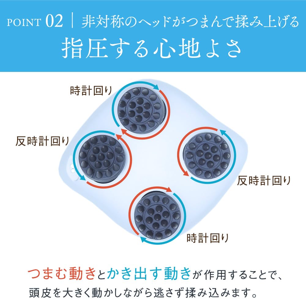 Shinka Kompaktes Kopf-Spa (IPX7 Wasserdicht / Japanische Marke) mit 3D-Rotation (Auch für Gesicht, Hals und Dekolleté) Elektrische Kopfhautbürste, Weiß, HC130
