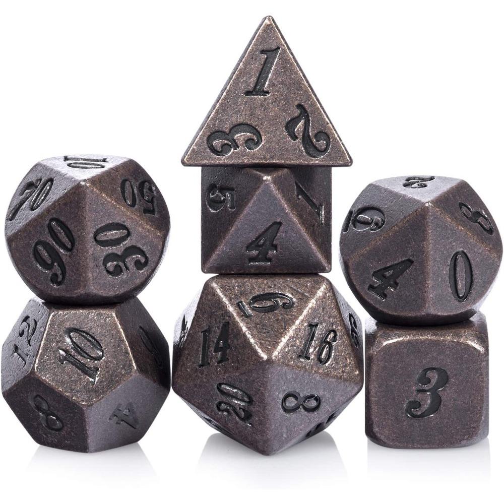 New Metal Metal Dice Set D4 D6 D8 D10 D12 D20 Multicolor Polyhedral Dice Polyhedral Sharp Corner Dice Gift