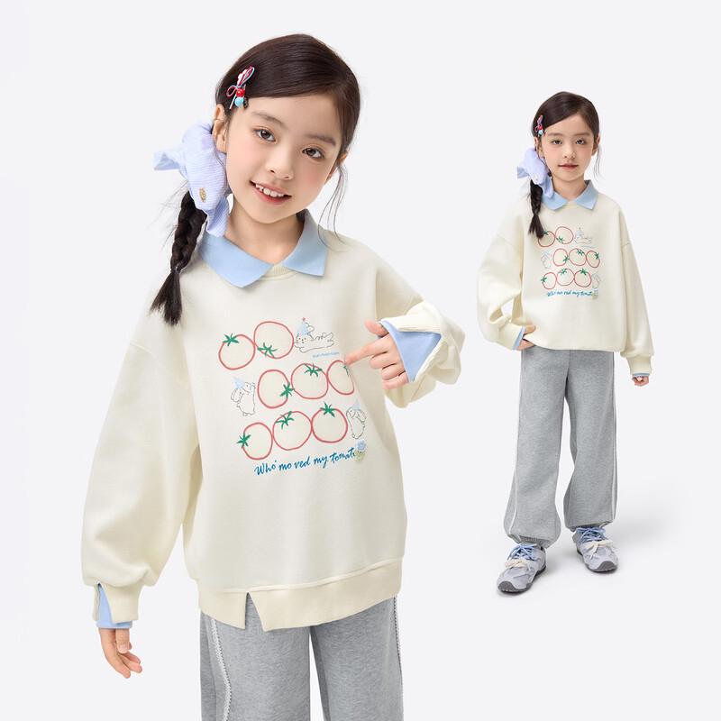 Xiao Yinman Girls  Casual Printed Lapel Sweatshirt 140