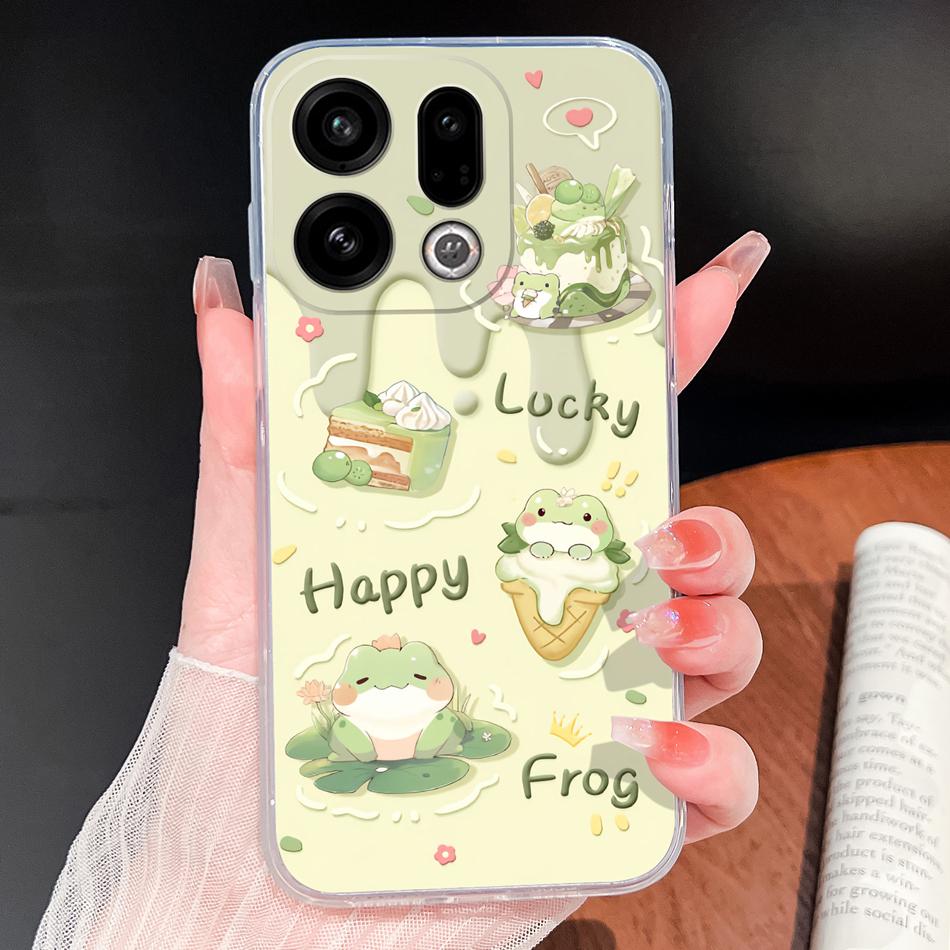 For Oppo Find X9 X8 X7 Pro Phone Cover Lovely Animal Cartoon Soft TPU Clear Silicone Case For Oppo Find X7 Ultra X 9 X 8 Bumper