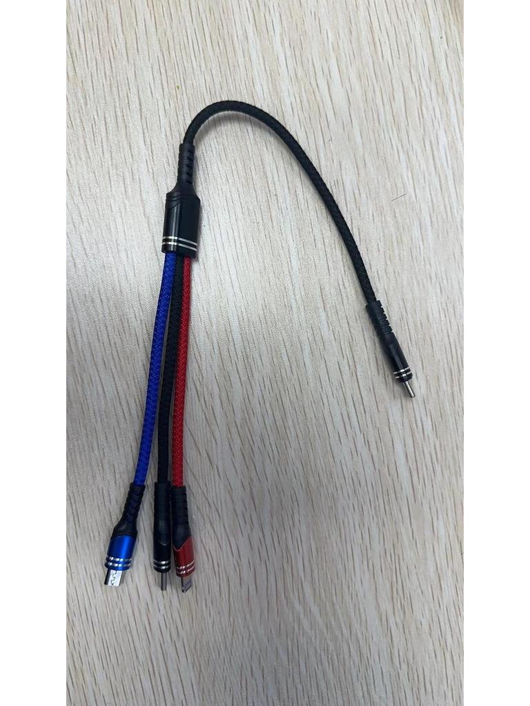 Neues geflochtenes 3-in-1-Datenkabel mit 6 A für superschnelles Laden für Android-, Typ-C- und Apple-Geräte