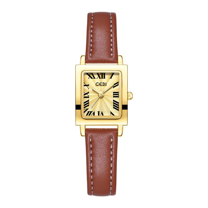 Retro Small Exquisite Small Square Watch Niche High Sense Simple Women Waterproof Quartz Watch