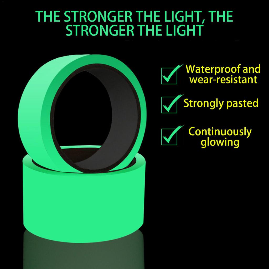 3 M Glow Tape  Dark Sticker Marking Stickers Fluorescent Duct Tape Glow In the Dark Sign for Floor Wall Steps Classroom Stage