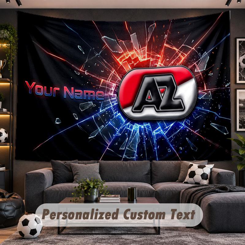 Wall Hanging Tapestry Custom NameAZ Alkmaar Pattern Personalized Printed Fabric Wall Decor