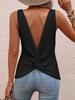 Women's European-American Style V-Neck Cross-Back Casual Tank Top