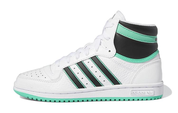 Adidas Originals Top Ten Rb J Casual High top Kids  Skateboarding Shoes White Black Green HR1416 35.5