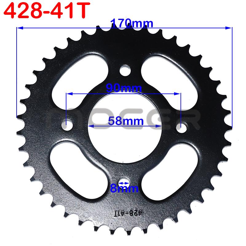 420/428 Chains 37T/41T/48T Tooth 58mm Rear Chain Sprocket for ATV Quad Pit Dirt Bike Buggy Go Kart Motorcycle Accessories