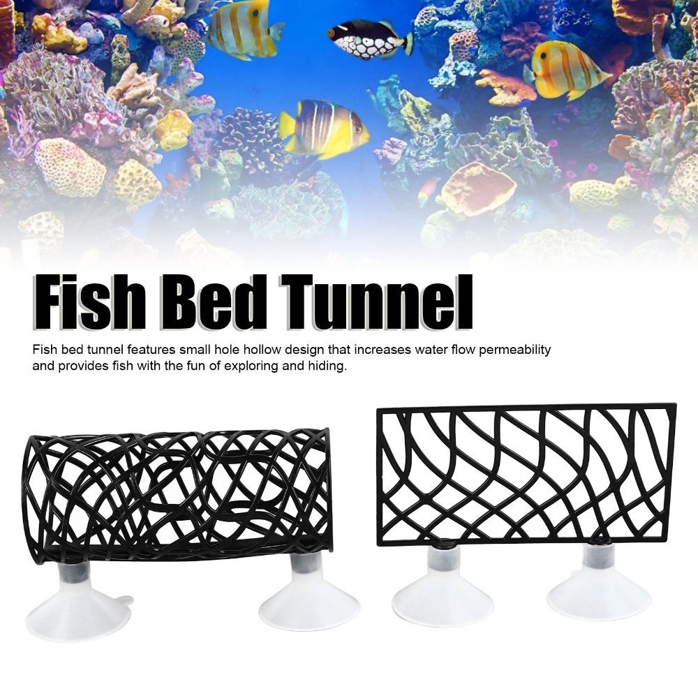 Fischspielzeug Kleines Loch Fischbett Tunnel Hohl Design Saugnapf Fisch Ruhe Röhre Versteck Höhle Betta Hängematte Aquarium
