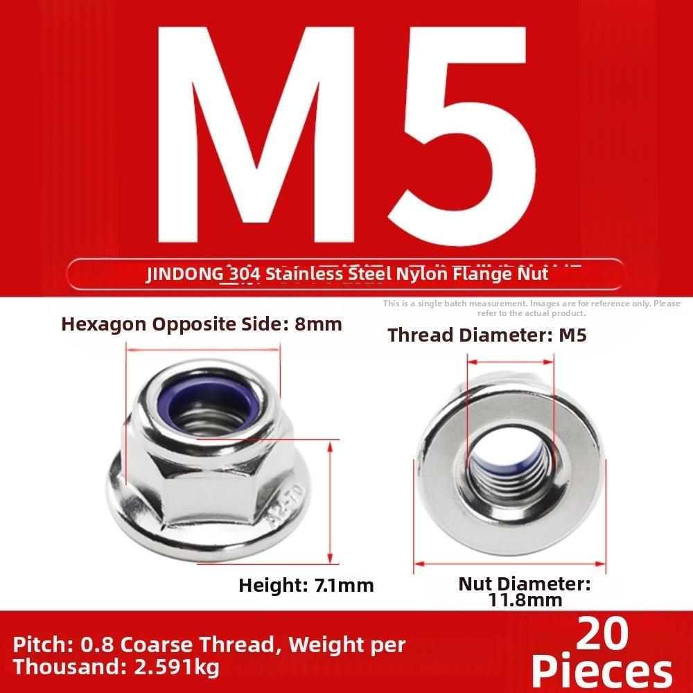 Nylon Insert Flange Lock Nuts Stainless Steel Serrated Nuts New Fastener Nuts  GB Standard