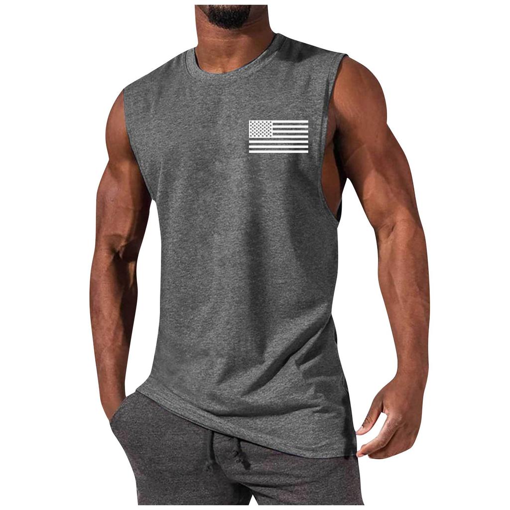 Men's Summer Fashion Casual Sleeveless Vest Tops Men's Summer Printed Sleeveless Vest