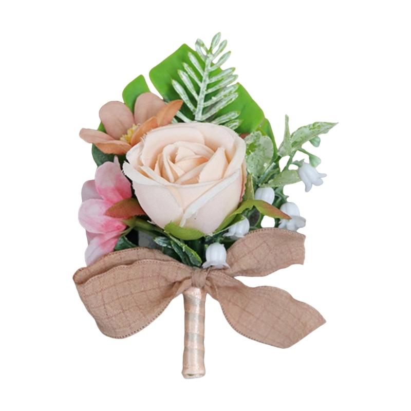 Elegant Wedding Groom Boutonniere Bridal Rose Corsage for Wedding Business Meeting Receptions Wedding Bride Accessories