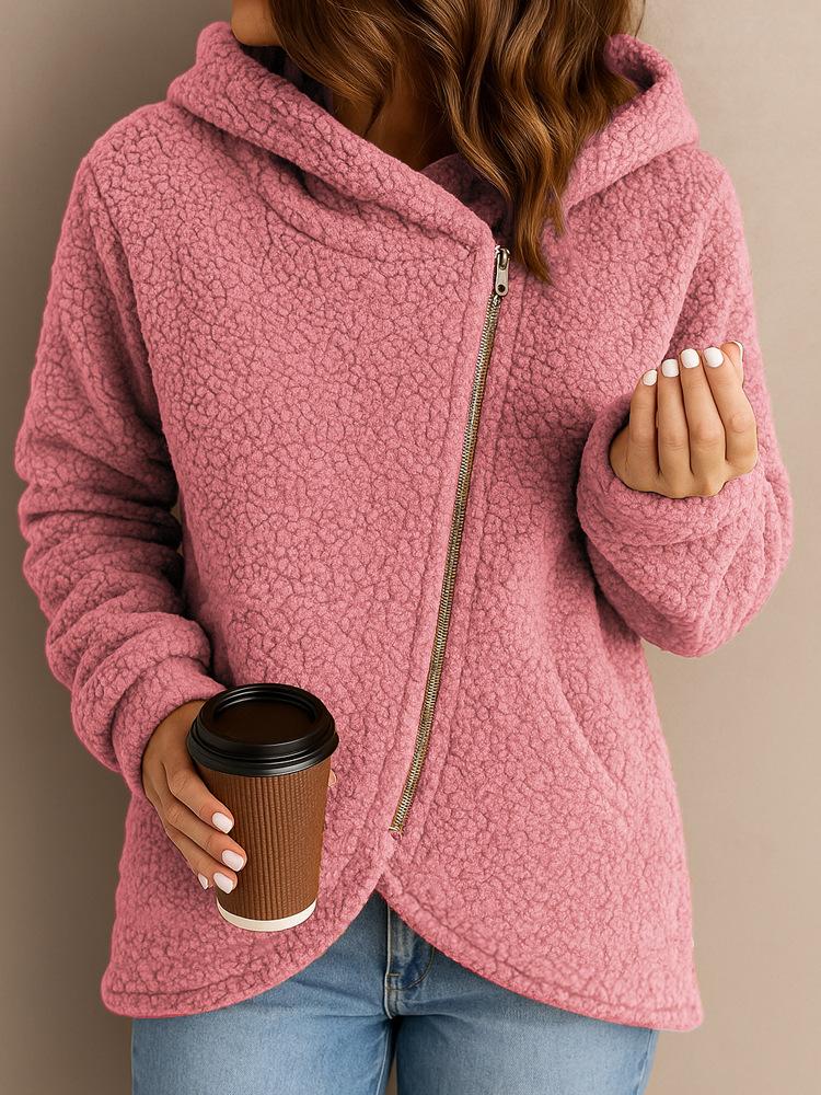 Women's Soft Fleece Zip Up Hooded Jacket Casual Outerwear