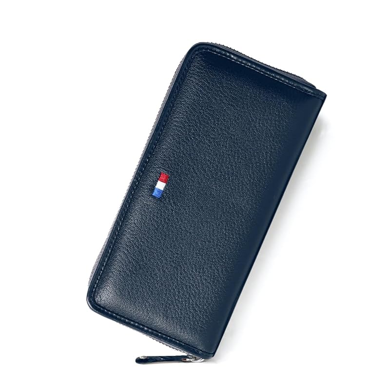 

[Liberto Edwin] wallet men s genuine leather cowhide leather long wallet simple business casual navy Free