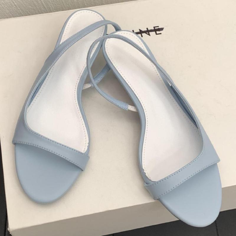 

Fashion Fashion Round Toe Kitten Heel Sandals Women Summer Open Toe Back Strap Design Slide Sandals Elegant Comfort Shallow Roman Shoes 35 синий