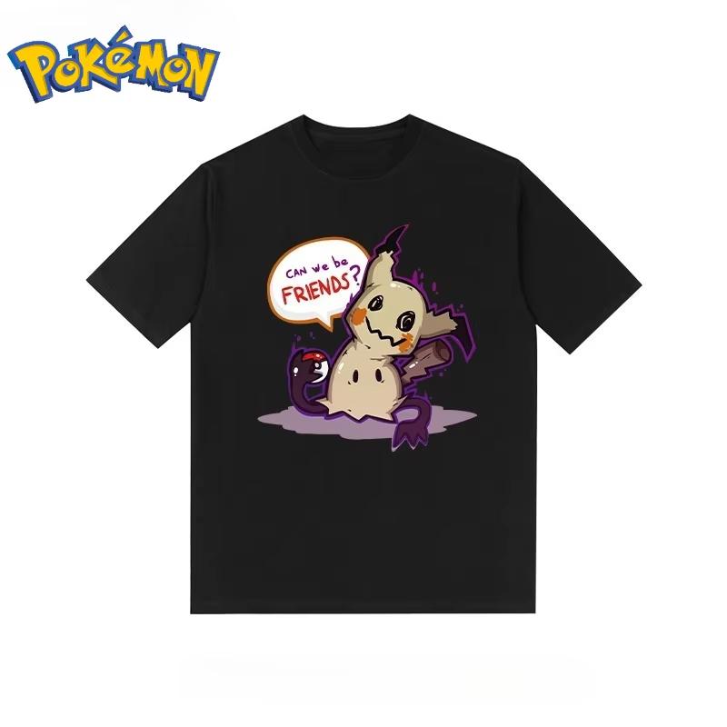 Pokémon Mimikyu Trendy New Printed T-shirt for Men and Women Summer Street Y2K Harajuku Loose Casual Versatile Short-sleeved Top