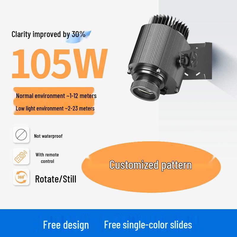 Custom Dynamic Rotating Logo Projector Light with Laser Lens for Commercial Use.