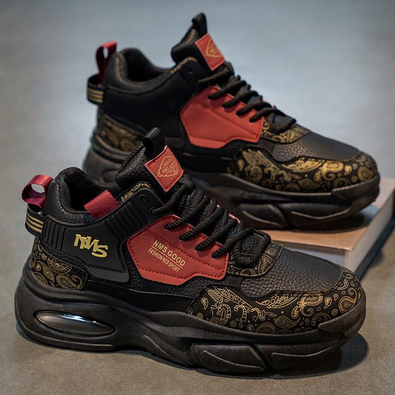 

Мужские осенние дышащие кроссовки с высоким верхом 2025 - Модные, универсальные, повседневные туфли на толстой подошве 42