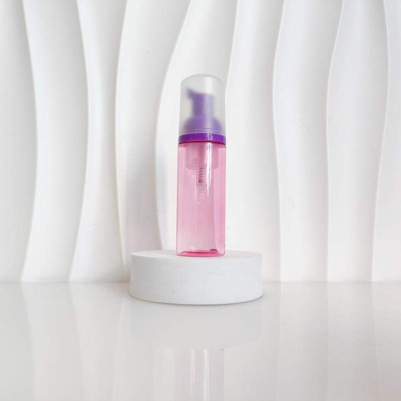 60ml Red Translucent Mousse Dispenser: Cosmetic Brush Foam Bottle for Face Wash and Travel Use