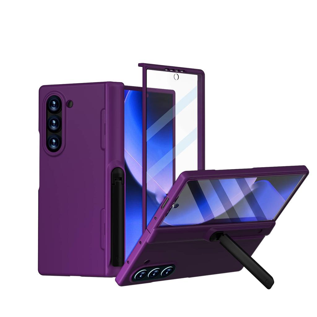 Designed for Samsung Galaxy Z Fold 6 Case,Built-in Screen Protector Hinge Protection Kickstand Full Body Protective Phone Case