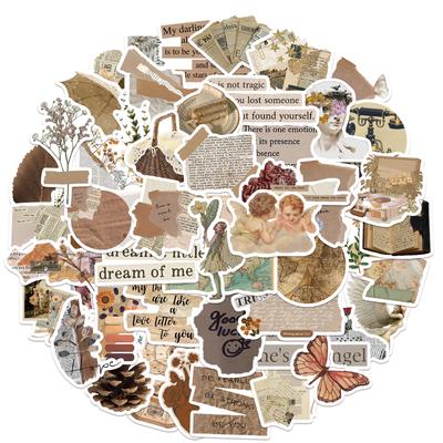 52 New Retro DIY Collage Graffiti Stickers Decorate Suitcase Pen Guitar Notebook Waterproof Hot Stamp