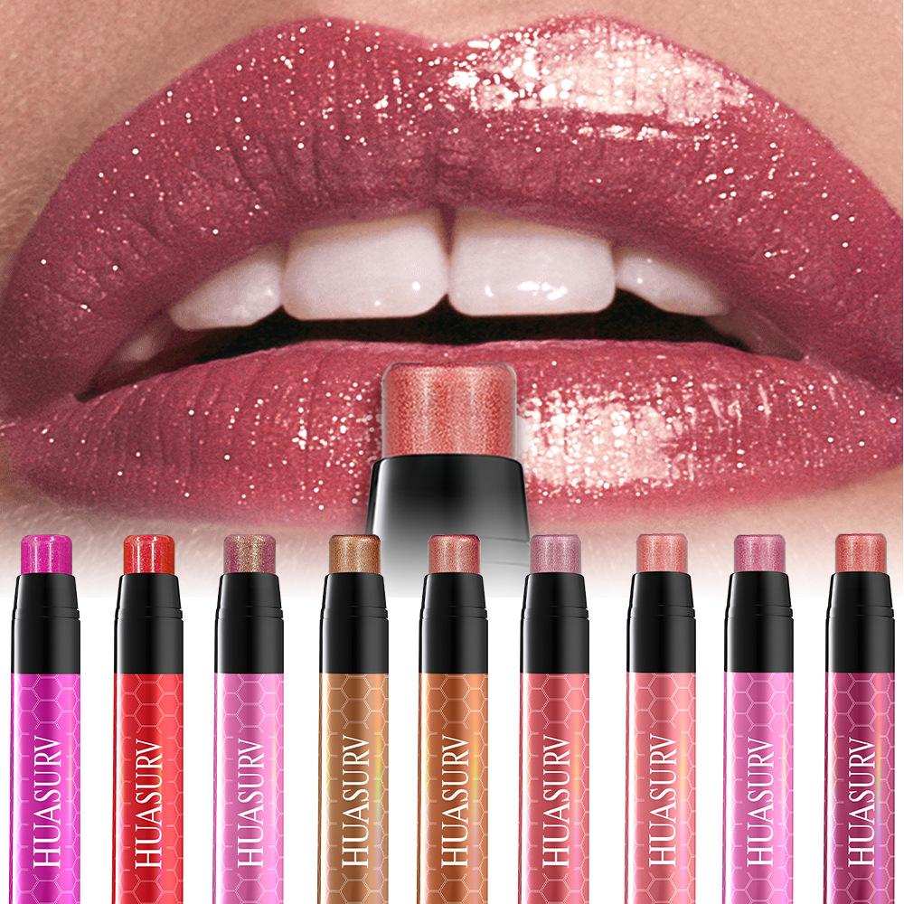 HUASURV Ten-color Long-lasting Pearlescent Lipstick , Complexion Moisturizing, Easy To Color, Pearlescent Fine Flash
