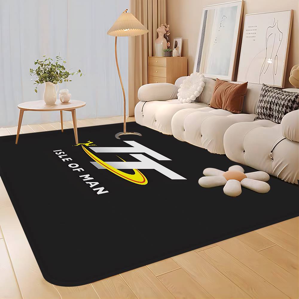 Tappetino da Pavimento per Moto I-Isle Of Man TT Stile INS Morbido per Pavimento Camera da Letto Casa Lavanderia Antiscivolo Tappeti per la Casa