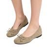 Women Bow Tie Ballet Flats Square Toe Slip On Lightweight Comfortable Casual Flat Shoes for Daily Wear