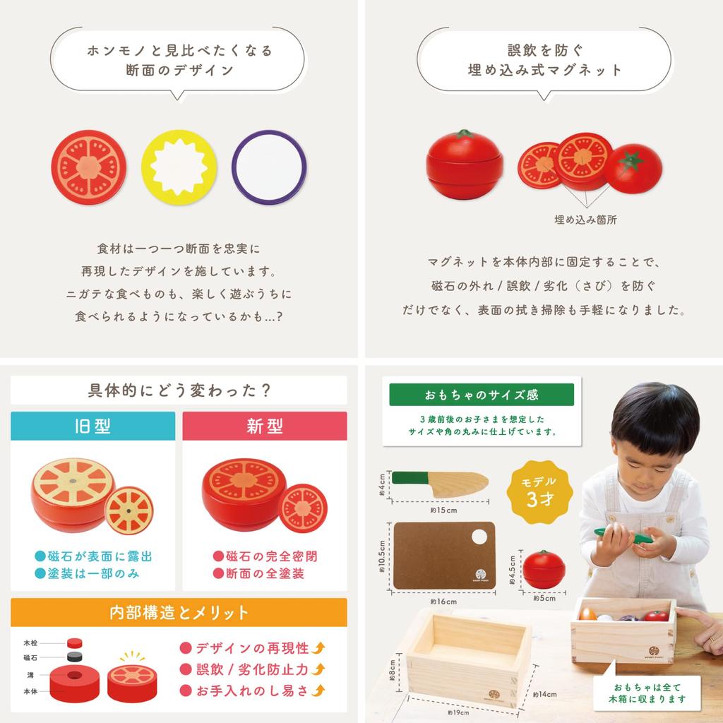 Puddy přímo spravovaná edice první domácí salátové sady s Magnetem Dřevěná hračka Vzdělávací hračka Dárek [Woody product] (limitovaná majonéza)