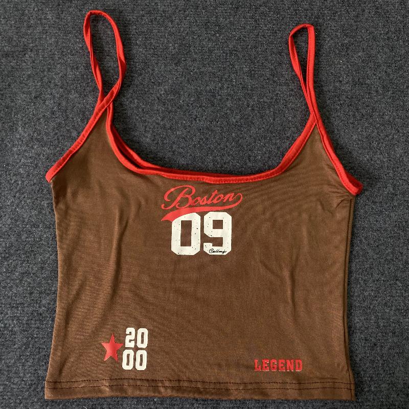 European and American Y2K digital printed sports vest