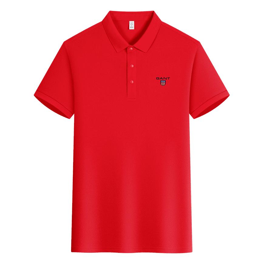 Gant 2025 Sommer Ny Brodert Business Casual Ensfarget Poloskjorte Par Poloskjorte