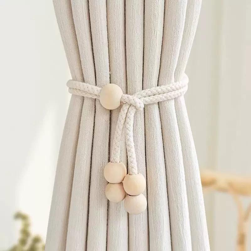 2PCS Modern Minimalist Design Curtain Straps Hanging Balls Handmade Curtain tiebacks Living Room and Bedroom Decoration