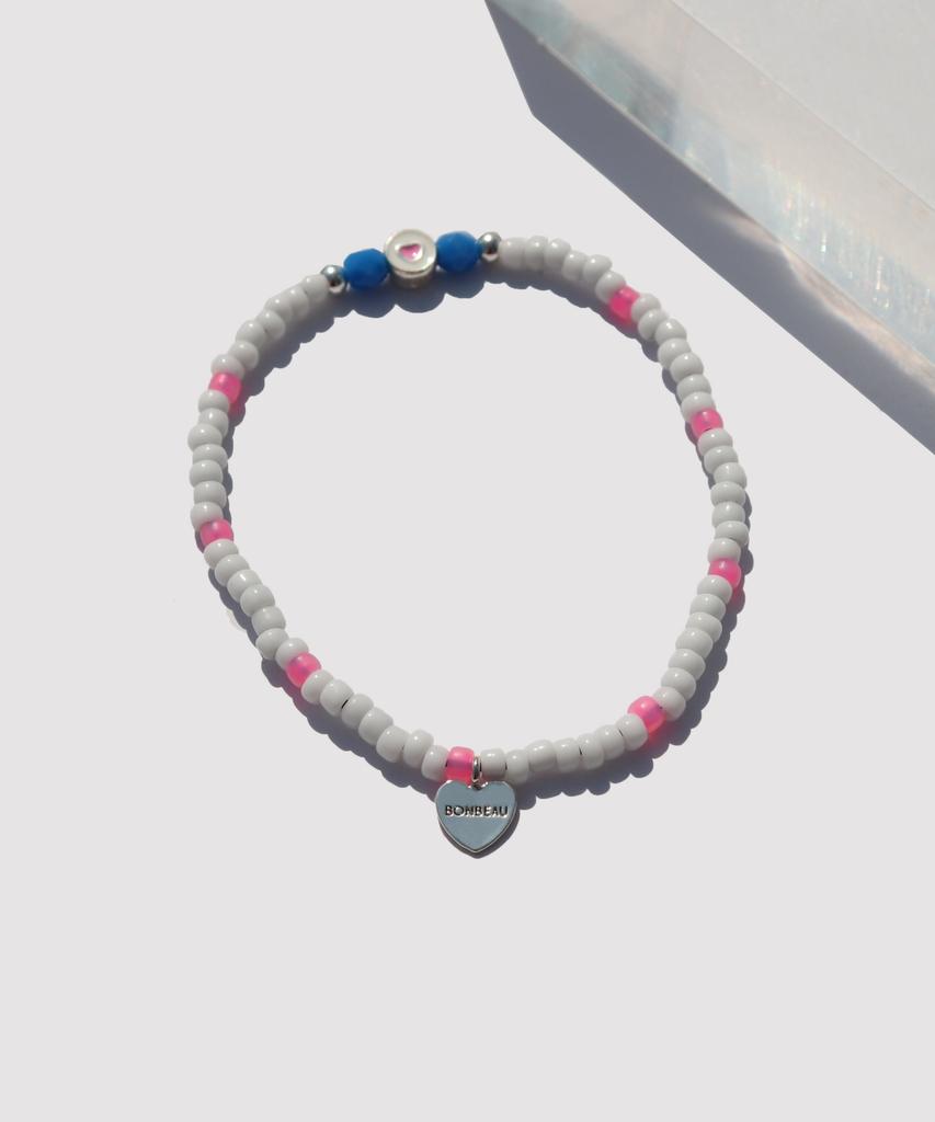 Bonbeau Soul Heart Charm Glass Beads Bracelet Colored Heart Charm Point Glass Beads Bracelet