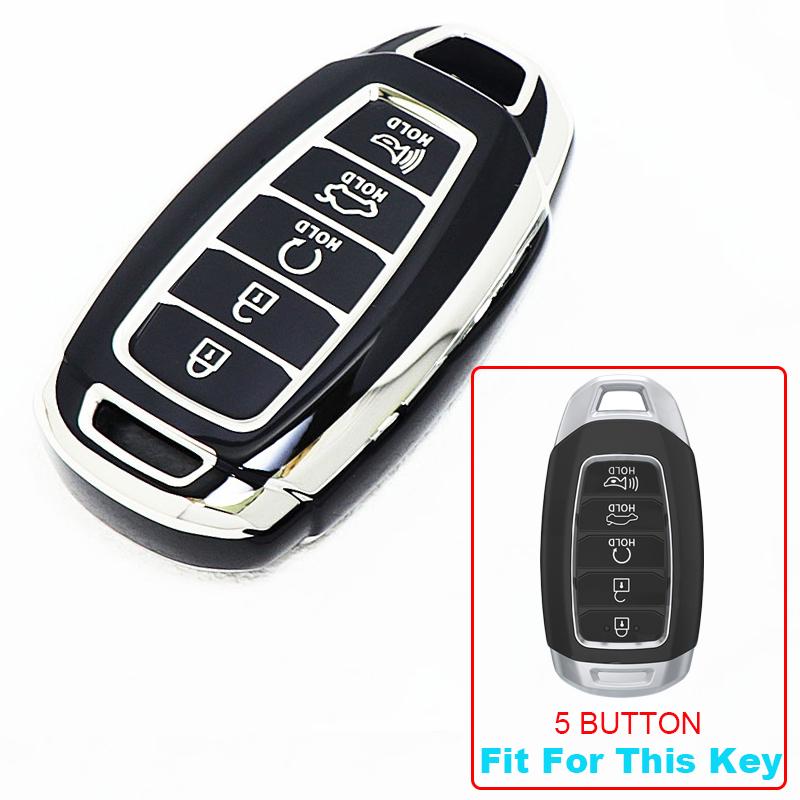 3/4/5 Buttons For Hyundai Encino Kona Solaris Azera Grandeur Elantra Santa I30 Ix35 Accent Fe Shell Fob Tpu Car Key Case Cover