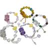 Bracciale Multi-Tesoro Originale in Stile Cinese per Donna con Perline di Cristallo Artificiale e Design a Orsetto - Gioiello da Mano Dolce Retrò.