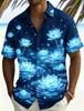 Herren Hemd mit Neon Tropischem Blumenmuster, Lässig, Personalisierter Sommerstil, Geeignet für Nachtreisen, Poolpartys Und Täglichen Gebrauch