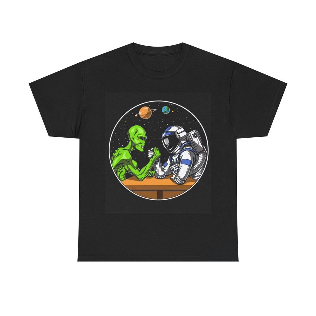 Men's and Women's T-shirts Alien Arm Wrestling