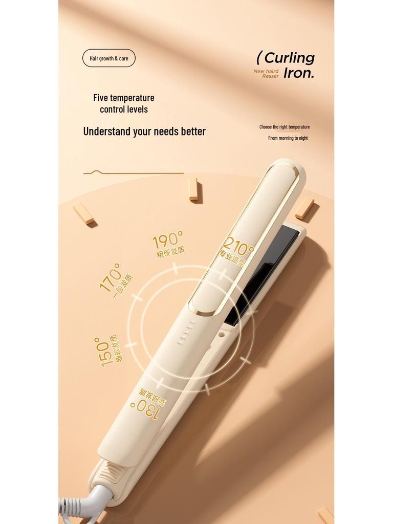 Low Power Anti-Scald Mini Hair Straightener and Curler Comb for Wet & Dry Use