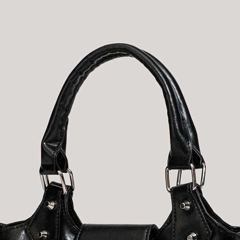 Y2K Korean Gothic Star Girl Black Bag Aesthetic Vintage Fairy Grunge Punk Goth Purse Shoulder Handbags Bucket Tote Bags Women