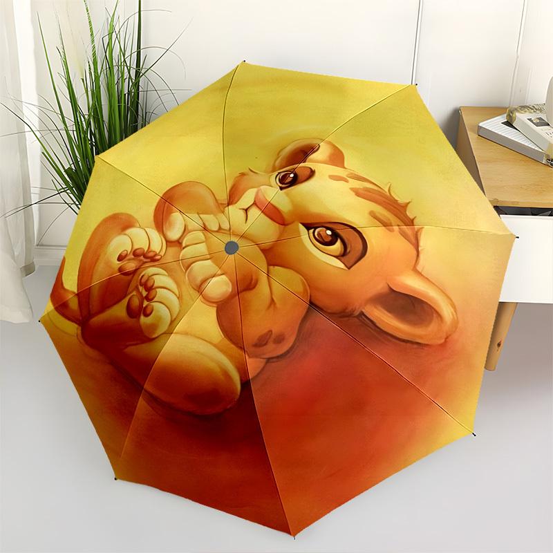 

Lion Cub, Cartoon Themed Automatic Opening and Closing Umbrella, Brightly Colored 8-rib Portable Umbrella, Suitable for Men and Women, A Perfect Gift