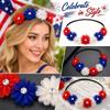 4th of Flower Headband Independence Day Patriotic Hair Accessory for Women