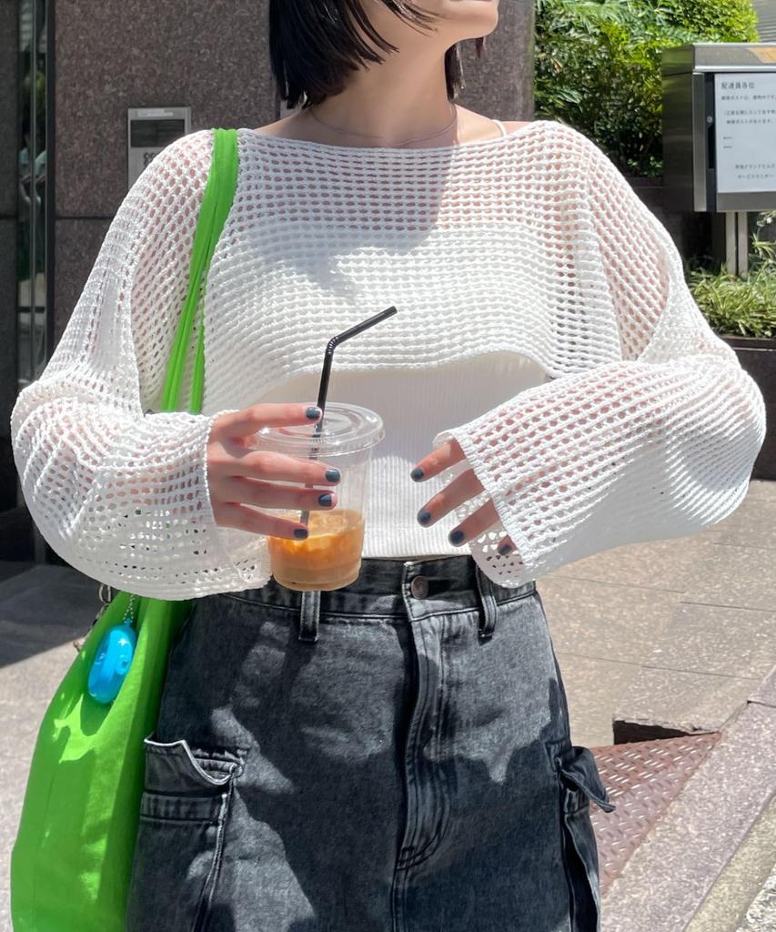 WEGO Short Knit Long Layered Summer Korean Street Size White Women's Lamé Pullover, Sleeve, Top, Outfit, Style, Gift, Spring, Summer, Autumn, F,