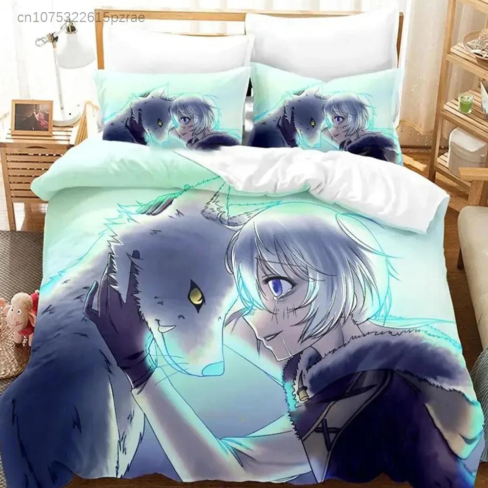 Anime To Your Eternity Bettwäscheset Jungen Mädchen Twin Queen Größe Bettbezug Kissenbezug Bett Kinder Erwachsene Mode Heimtextilien