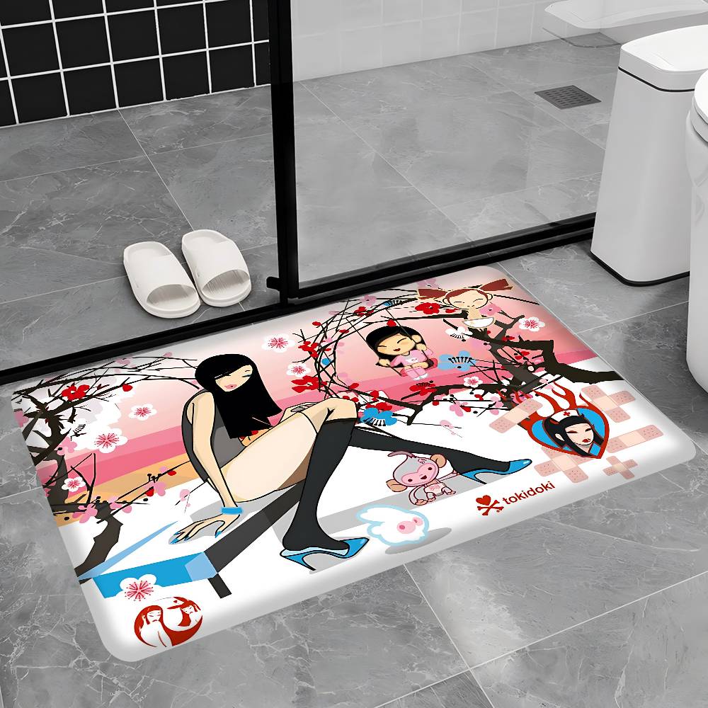 Japan Anime Tokidoki Floor Mat INS Style Soft Bedroom Floor House Laundry Room Mat Anti-skid Household Carpets