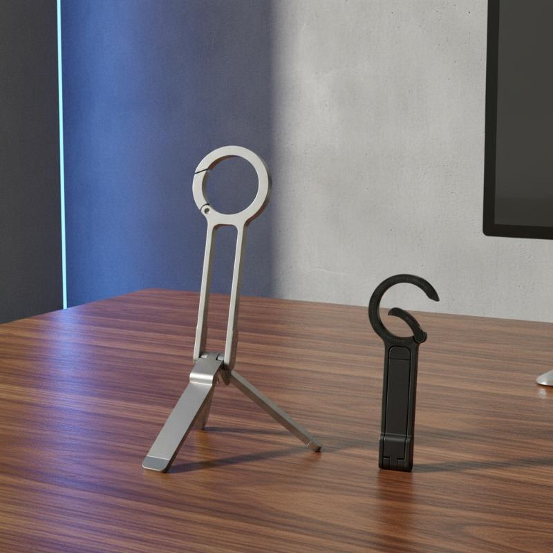 Magnetic Tripod Phone Stand Alloy Foldable Portable Holder Multi Angle Bracket For Live Streaming Video Recording Desktop Use